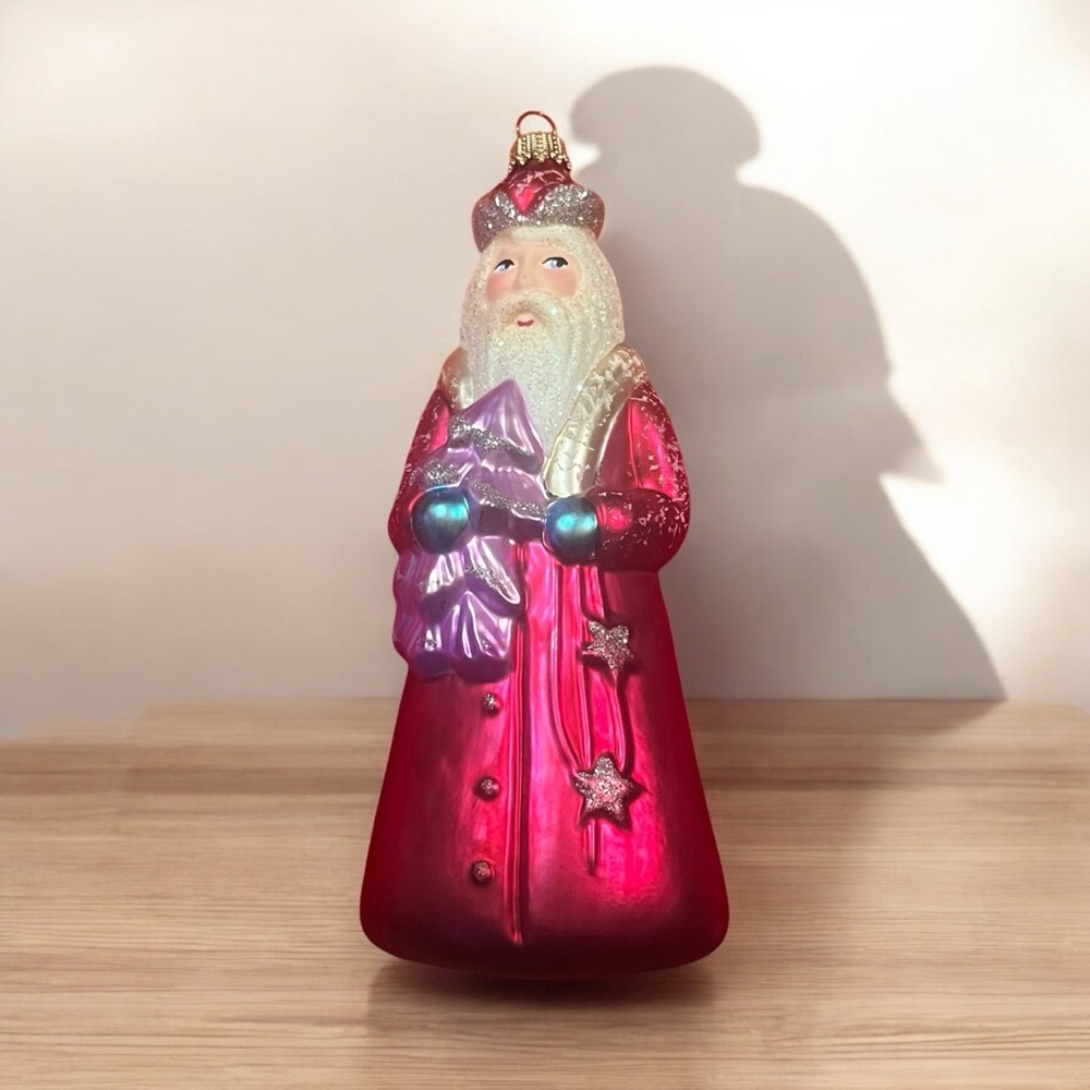 Larry Fraga Designs 6.25” Mr. Fabulous, Glass, Christmas ORNAMENT TREE 5058 Euc